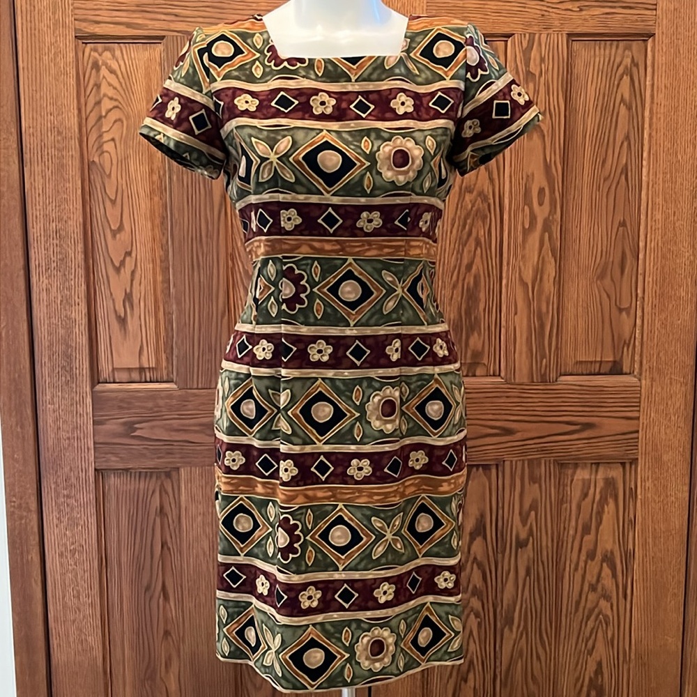 J. Steven’s 90’s vintage earth tone sheath dress 8